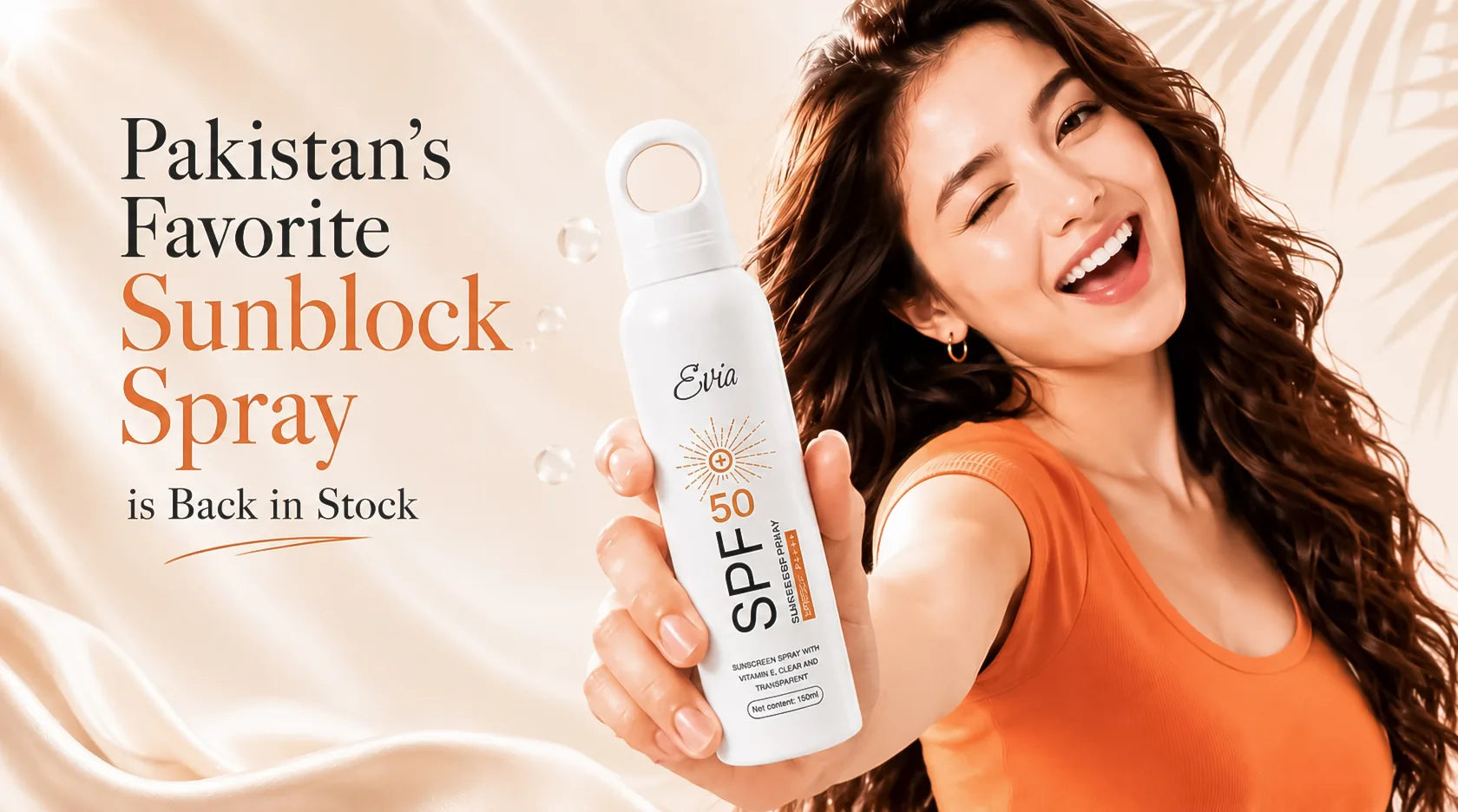 Evia SPF 50 Sunscreen Spray — back in stock
